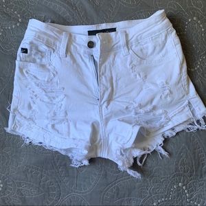 High Rise White Shorts